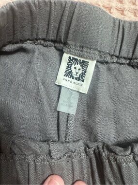 Anne Klein Charcoal Elastic Waist Track Joggers